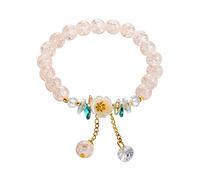 Femmes Bracelet Mm Bijoux naturelle Fleur Bracelet extensible Bracelet en perles semi-cristallines Bracelet de Noël Retour à l'école Cadeau Bracelets Poignet Naturelle Pour Largeur (A, One Size)