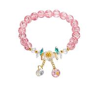 Femmes Bracelet Mm Bijoux naturelle Fleur Bracelet extensible Bracelet en perles semi-cristallines Bracelet de Noël Retour à l'école Cadeau Bracelets Poignet Naturelle Pour Largeur (B, One Size)