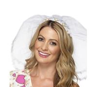 Femmes Bride To Be Dentelle Voile & Bandeau Hen Accessoire Fête Neuf par Smiffys