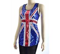 Femmes Britania Union Jack Drapeau Encolure dgage Blouse sans manche dbardeur