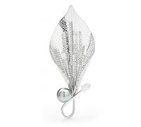 Femmes broche épingles dames accessoires de mode dames élégants grandes broche lis hollowe luxue de luxe de luxe de fleur de fleur de fleur brochet broche de mode (couleur métal: argent)