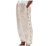 Femmes Business Casual Pantalon Compression Loose Tendance Beau Cargo Coloré Floral Extensible Voyage Cordon de serrage Football Été, kaki, L