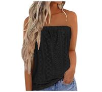 Femmes Bustier Bandeau Tops Sexy Débardeurs d'été Femme sans Manches Extensible Débardeur Élastique Doux Ruché Tube Chemise sans Bretelles Vest Tops