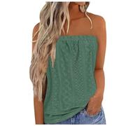 Femmes Bustier Bandeau Tops Sexy Débardeurs d'été Femme sans Manches Extensible Débardeur Élastique Doux Ruché Tube Chemise sans Bretelles Vest Tops