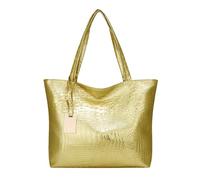 Femmes Capacité Épaule Femmes Sac à Main Solide Grand Sac Mort Sacs Dames Tissu, or, Taille unique