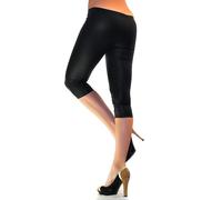 Femmes Capri Legging 3/4 Brillant-Mat Pantalon Hanche Comme Simili Cuir Vernis