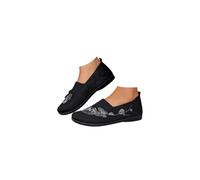 Femmes Casual Baskets Chaussures OrthopéDique Floral Papillon Broderie Glissement sur Confortable Mocassins Respirant Mode LéGer Anti-Glissement Plat Confort Vintage Chaussures