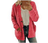 Femmes Casual Plus Size Sweater Pockets Outerwear Buttons Cardigan Coat Pyjama Pilou Pilou Polaire