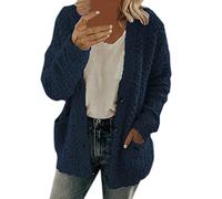 Femmes Casual Plus Size Sweater Pockets Outerwear Buttons Cardigan Coat Pyjama Pilou Pilou Polaire