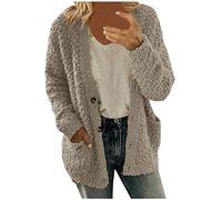 Femmes Casual Plus Size Sweater Pockets Outerwear Buttons Cardigan Coat Pyjama Pilou Pilou Polaire