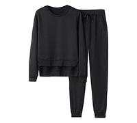 Femmes Casual Sport Sweat Pantalon Ensemble Deux Pièces Costume Crop Tops + Pantalon Gants en Dentelle avec Strass