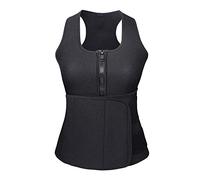 Femmes Ceinture Abdominale Corset Minceur Gilet Ceinture de Sudation Debardeur Néoprène Fitness Perdre du Poids Sauna Ceinture Réglable Gilet de Sport Noir 3XL