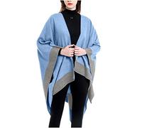 Femmes Châle Wrap Poncho Couverture Solide Finement Drapé Cape Super Doux Cosy Confort Jeter Écharpe Couverture Hiver Chaud Cardigan Écharpe Avant Ouverte pour Temps Froid/Endroits Climatisés