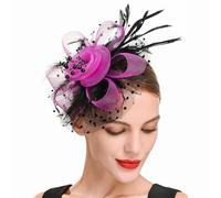 Femmes Chapeau Pinces À Cheveux Fleur Plume Maille Fil Cocktail Fête Mariage Accessoires De Cheveux Coiffes for Filles(J)