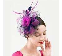 Femmes Chapeau Pinces À Cheveux Fleur Plume Maille Fil Cocktail Fête Mariage Accessoires De Cheveux Coiffes for Filles(O)