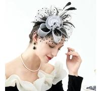 Femmes Chapeau Pinces À Cheveux Fleur Plume Maille Fil Cocktail Fête Mariage Accessoires De Cheveux Coiffes for Filles(R)