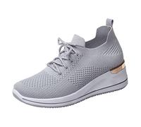 Femmes Chaussures Chaussettes Décontracté Polyvalent Commerce Extérieur Respirant Sport Décontractées Bottes De Neige Taille 8 (Grey, 41) Basket Marche Femme Running Confortable Souple Basse