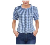 Femmes Chemisier Traditionnel Dirndl en Dentelle Gilet Femme Oktoberfest Col V Crop Tops Shirt Festival Chic Et Elegant Chemise légant Short Sleeve Blouse Costume De FêTe La BièRe