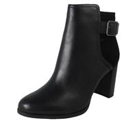 Femmes Clarks Boucle Détaillé Fermeture Éclair Cuir Bottines - Freva85 Boucle