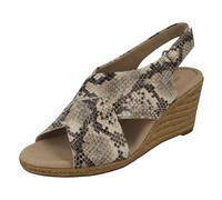 Femmes Clarks Crochet et Boucle Bride Talon Compensé Synthétique Sandales Lafley