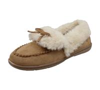 Femmes Clarks Mocassin Doublé Chaud Pantoufles Avec Bord Fausse Fourrure - Leno