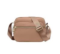 Femmes Classique Petit Nylon Sac À Bandoulière Téléphone Bourse Dames Léger Messenger Sac À Bandoulière Lunch Isotherme Pour Enfants Man (Khaki, One Size)