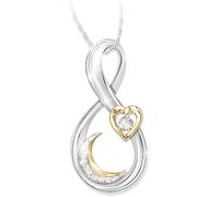 Femmes Collier 925 En Argent Sterling Étoile Et Lune Amour Pendentif Pour Femmes Chaîne De Mode Ladys BijouxBien