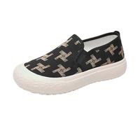 Femmes Comfortable Slip-on Chaussure Freizeitschuhe Leichtigkeit Freizeitschuhe Softe Sportlich Trachtenschuhe Elegant Dirndl Chaussure de Danse Chaussures à Glisser Plates tricotées (Black, 37)