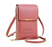 Femmes Commerce Extérieur Multifonctionnel Seule Épaule Tactile Téléphone Portefeuille PU Cuir Bandoulière Sac Hommes Sacs à Bandoulière, rouge pastèque, Taille unique