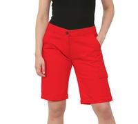 Femmes Coton Combat Toile Chino Cargaison Shorts - Rouge - Taille 44 (UK 16)