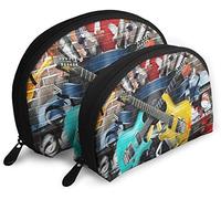 Femmes Couleur et Instruments de Musique Street Wall Voyage Cosmétique Sacs Étanche 2PC Maquillage Pochette Cosmétique Et Articles De Toilette Organisateur Sac Portable Voyage Trousse De Toilette Fi