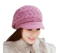 Femmes Crânes PP Chapeaux Chapeaux Chapeau Chapeau Chapeau Hiver Fourrure de Lapin Tricoté Casquettes de Baseball Casquette Enfant, lilas, taille unique