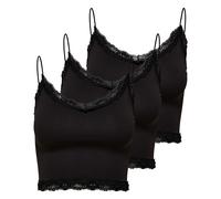 Femmes Cropped-Top 3er Paquet - Onlvicky Dentelle Seamless Recadrée Top, Trägert