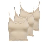 Femmes Cropped-Top 3er Paquet - Onlvicky Dentelle Seamless Recadrée Top, Trägert
