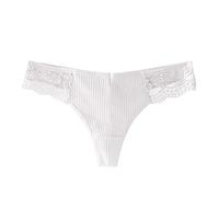 Femmes Culotte en Coton Sexy Sport Tanga Culotte Respirante Femmes Sexy Dentelle Sous-vêtements Strings Ensemble Tangas, Blanc., M