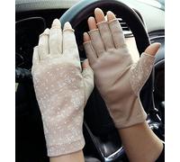 Femmes Dames Gants de Conduite Cyclisme Demi-doigts Maille Mitaines Coton Eté GYM Fitness Entraînement Moufles Silicone Respirant Court Protection Solaire Golves Sport pour Vélo Moto Équitation Voyage