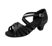 Femmes dames Low Dancing Ballroom Tango chaussures sandales (Black, 41)