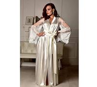 Femmes Dames Sexy Soie Satin Deep V Robe Robe Lingerie Vêtements De Nuit Vêtements De Nuit Noir Blanc, White, X