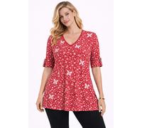 Femmes dcontract col en V vase balanoire blouse longue dames tunique haut