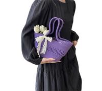 Femmes De Paille De Paille Fashion Beach Capacité À Main Époux D'été