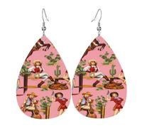 Femmes De Vache Roses Sexy Rustiques Américaines Culturelles De L'Ouest Boucles D‘Oreilles Décontractées Boucles D'Oreilles Pendantes Légères Boucle D'Oreille Pour Mariage Danse Quotidien