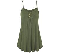 Femmes Débardeur Été - Tuniques de Base D'été Lâches Lâches Haut Col V Chic Bretelles Spaghetti Cami Couleur Unie Haut 2024 Femmes Bustier Bandeau Tops T-Shirt de Plage