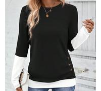 Femmes décontracté Couleur Contrastée Patchwork 2 en 1 T-Shirt, Hauts Graphiques d'Automne pour Femmes L,M,S,XLBlocs de couleur,Imprimés aléatoiresTissu tricoté