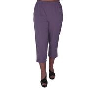 Femmes Décontracté Plaine élastiquée, Plus la Taille 3/4 Recadrés Pantalon Capri