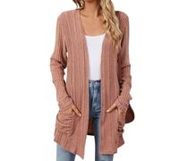 Femmes Décontractée Manche Longue Tricoté Cardigan Pull Long léger à col en V en Tricot 2024 Hiver Gilet Doux et Chaud avec Poches