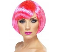 Femmes Déguisement Bob Perruque Bébé Néon Fete de Poule Rose Nouveau Par Smiffys