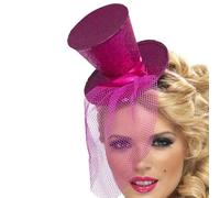Femmes Déguisement Sexy Mini Haut Chapeau sur Bande Rose Sparkle Neuf By Smiffys