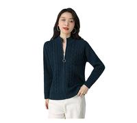 Femmes Demi-Col Haut Fermeture Éclair Tricoté Cardigan Veste À Manches Longues Cardigans Épaissir Pull