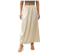 Femmes Demi-Slip Doux Satin Demi-Slip Dentelle Longue Jupon Demi-Slip pour sous Les Robes Jupe Longue Vintage