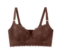 Femmes Dentelle Pousser Le Soutien-Gorge,Sexy Pleine Couverture Plus Taille Underwire,Cacher arrière Gras Profonde Tasse Soutien-Gorges,lissage Sculpture soulèvement Soutien-Gorges,(Brown,36/80C)